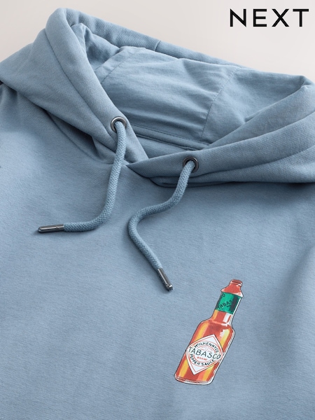 Blue Tabasco License Graphic Print Hoodie (H34841) | £40