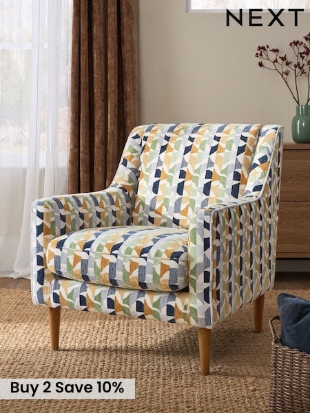 Broken Geo Chenille Ochre Prescott Armchair (H34943) | £425