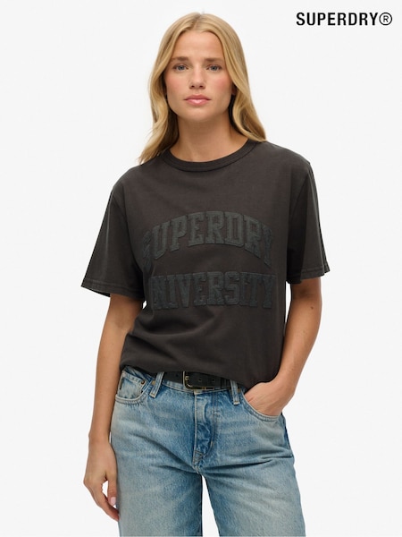 Superdry Grey Oversized Athletic Tonal 100% Cotton T-Shirt (H34980) | £27