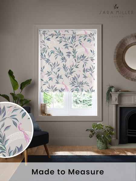 Sara Miller Warm Grey Ornamental Peacock Made to Measure Roller Blind (H34995) | £58