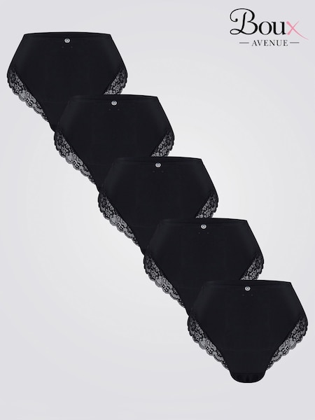 Boux Avenue Microfibre High Waist Black Briefs 5 Pack (H35167) | £50