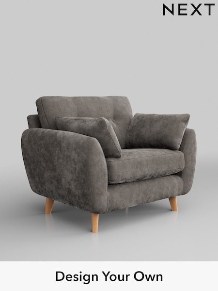 Distressed Velour/French Grey Wilson Buttoned Back (H35200) | £699