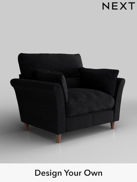 Fine Chenille Easy Clean/Black Hartley Highback Relaxed Sit (H35217) | £975