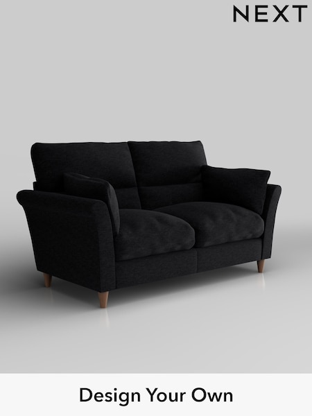 Fine Chenille Easy Clean/Black Hartley Highback Relaxed Sit (H35217) | £1,225