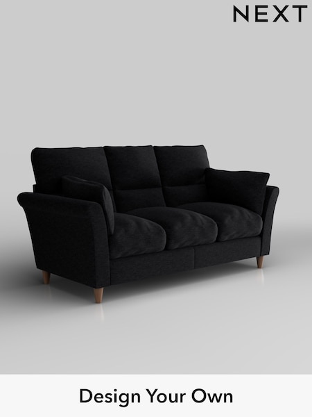 Fine Chenille Easy Clean/Black Hartley Highback Relaxed Sit (H35217) | £1,325