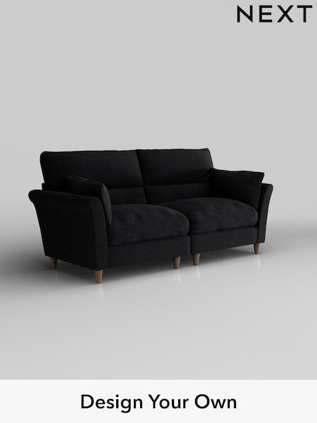 Fine Chenille Easy Clean/Black Hartley Highback Relaxed Sit (H35217) | £1,425