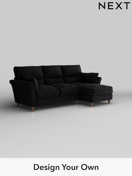 Fine Chenille Easy Clean/Black Hartley Highback Relaxed Sit (H35217) | £1,950