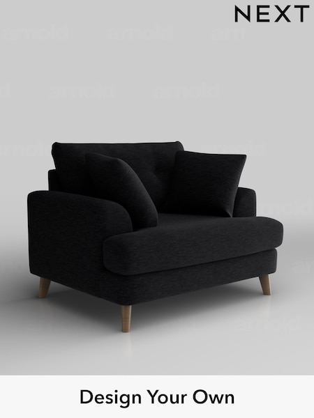 Fine Chenille Easy Clean/Black Parker Buttoned Back (H35226) | £1,025
