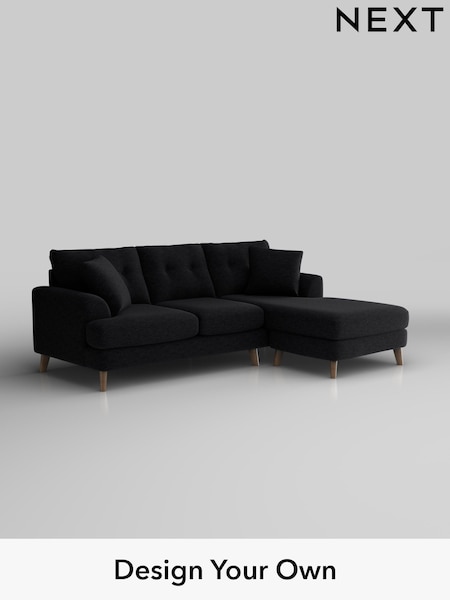 Fine Chenille Easy Clean/Black Parker Buttoned Back (H35226) | £1,850