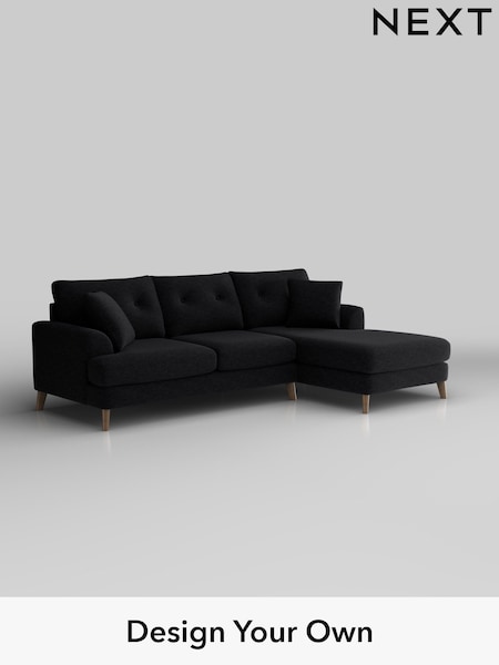 Fine Chenille Easy Clean/Black Parker Buttoned Back (H35226) | £2,199