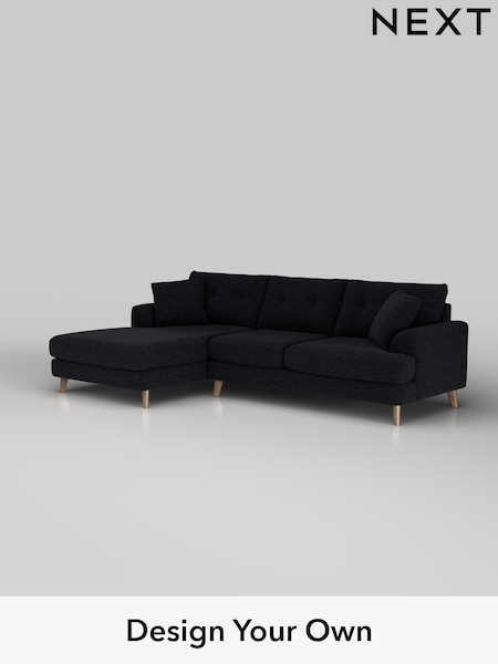 Fine Chenille Easy Clean/Black Parker Buttoned Back (H35226) | £2,350
