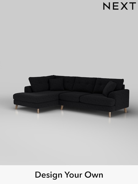 Fine Chenille Easy Clean/Black Parker Buttoned Back (H35226) | £2,325