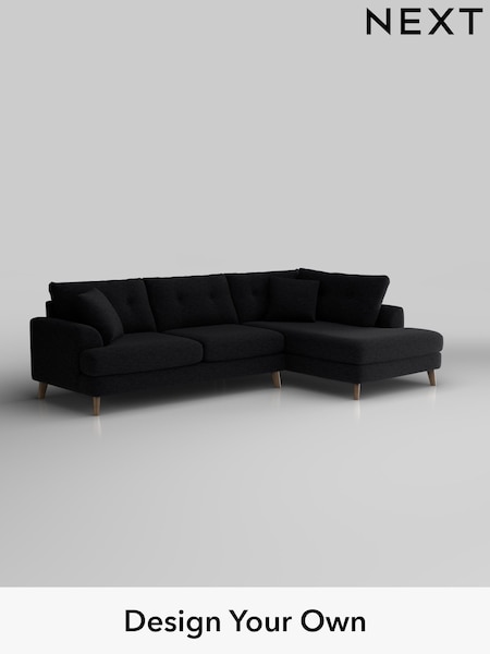 Fine Chenille Easy Clean/Black Parker Buttoned Back (H35226) | £2,425