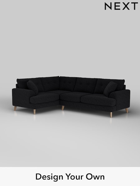 Fine Chenille Easy Clean/Black Parker Buttoned Back (H35226) | £2,375
