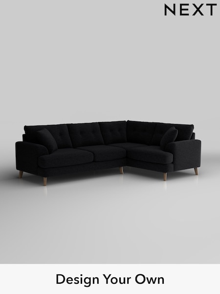 Fine Chenille Easy Clean/Black Parker Buttoned Back (H35226) | £2,375