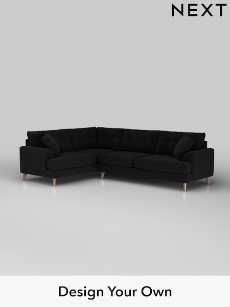 Fine Chenille Easy Clean/Black Parker Buttoned Back (H35226) | £2,475