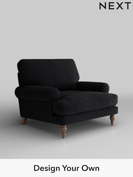 Fine Chenille Easy Clean/Black Erin Deep Relaxed Sit (H35231) | £875