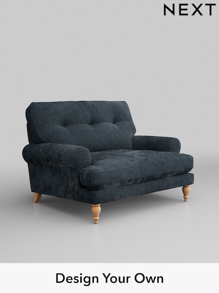 Distressed Velour/Midnight Blue Erin Buttoned Back Deep Sit (H35234) | £975