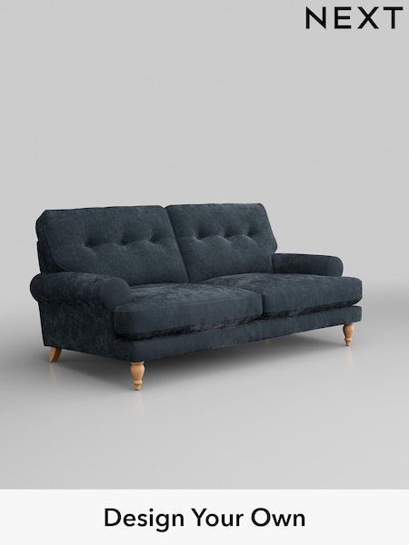 Distressed Velour/Midnight Blue Erin Buttoned Back Deep Sit (H35234) | £1,275