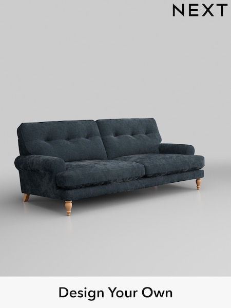 Distressed Velour/Midnight Blue Erin Buttoned Back Deep Sit (H35234) | £1,375