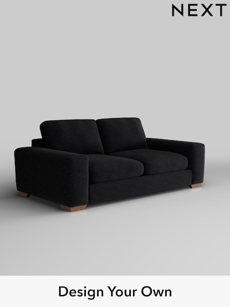 Fine Chenille Easy Clean/Black Houghton Deep Relaxed Sit (H35236) | £1,425