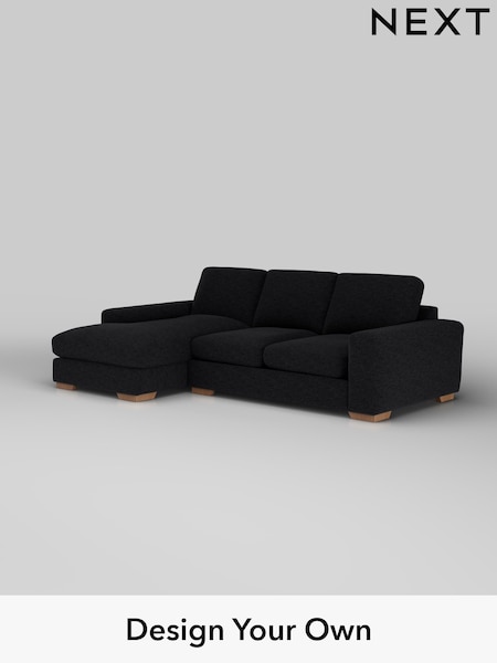 Fine Chenille Easy Clean/Black Houghton Deep Relaxed Sit (H35236) | £2,125