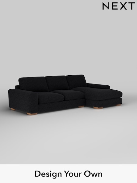 Fine Chenille Easy Clean/Black Houghton Deep Relaxed Sit (H35236) | £2,325