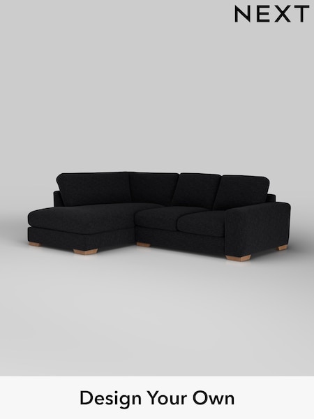 Fine Chenille Easy Clean/Black Houghton Deep Relaxed Sit (H35236) | £2,150