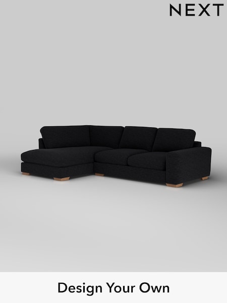 Fine Chenille Easy Clean/Black Houghton Deep Relaxed Sit (H35236) | £2,250