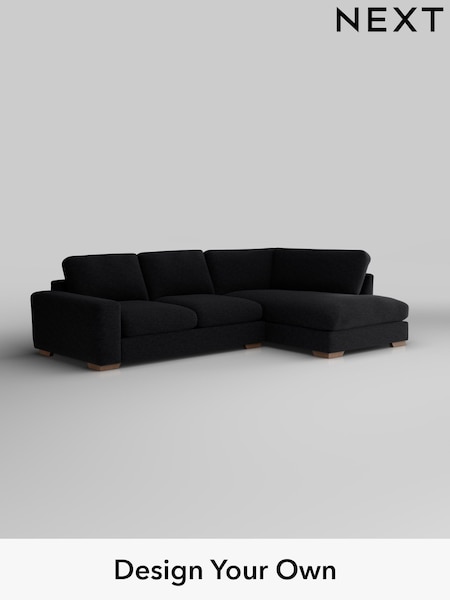 Fine Chenille Easy Clean/Black Houghton Deep Relaxed Sit (H35236) | £2,250