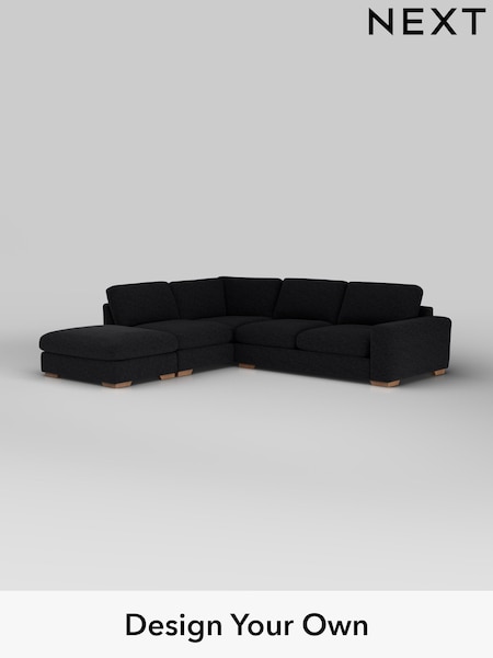 Fine Chenille Easy Clean/Black Houghton Deep Relaxed Sit (H35236) | £2,675