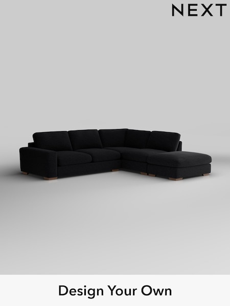 Fine Chenille Easy Clean/Black Houghton Deep Relaxed Sit (H35236) | £2,675
