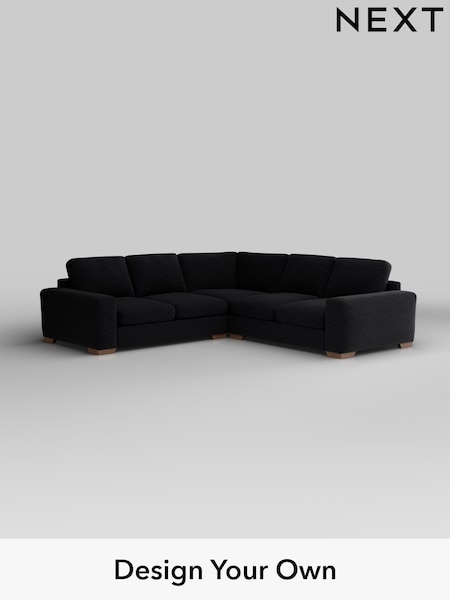 Fine Chenille Easy Clean/Black Houghton Deep Relaxed Sit (H35236) | £2,825
