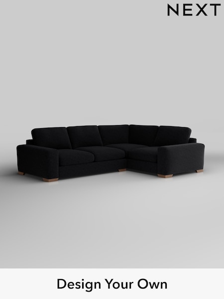 Fine Chenille Easy Clean/Black Houghton Deep Relaxed Sit (H35236) | £2,625