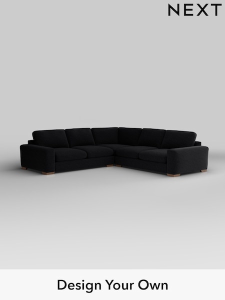 Fine Chenille Easy Clean/Black Houghton Deep Relaxed Sit (H35236) | £2,925