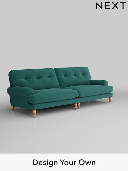 Fine Chenille Easy Clean/Dark Juniper Green Erin Buttoned Back Deep Sit (H35255) | £1,475