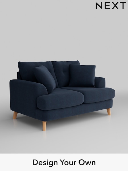 Fine Chenille Easy Clean/Dark Navy Blue Parker Buttoned Back (H35258) | £1,225