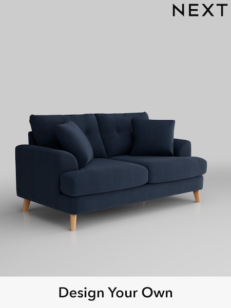 Fine Chenille Easy Clean/Dark Navy Blue Parker Buttoned Back (H35258) | £1,325