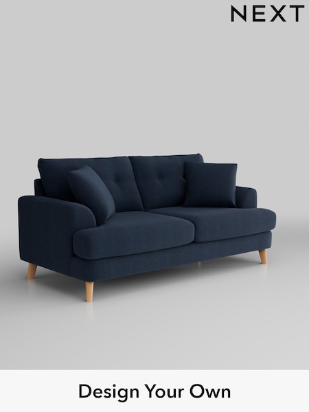 Fine Chenille Easy Clean/Dark Navy Blue Parker Buttoned Back (H35258) | £1,425