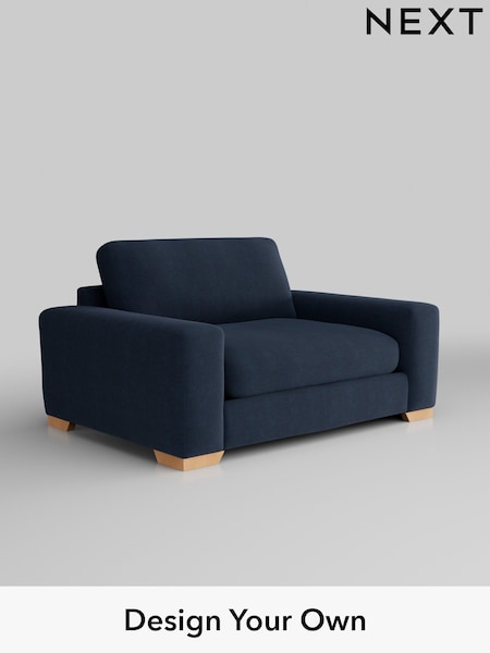 Fine Chenille Easy Clean/Dark Navy Blue Houghton Deep Relaxed Sit (H35259) | £1,225