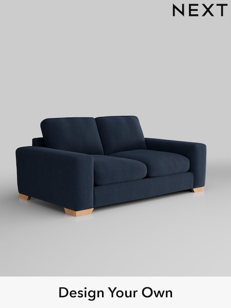 Fine Chenille Easy Clean/Dark Navy Blue Houghton Deep Relaxed Sit (H35259) | £1,325