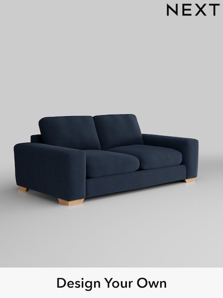 Fine Chenille Easy Clean/Dark Navy Blue Houghton Deep Relaxed Sit (H35259) | £1,425