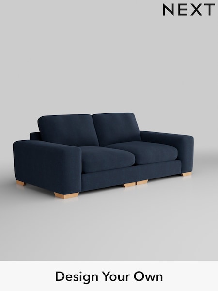 Fine Chenille Easy Clean/Dark Navy Blue Houghton Deep Relaxed Sit (H35259) | £1,525