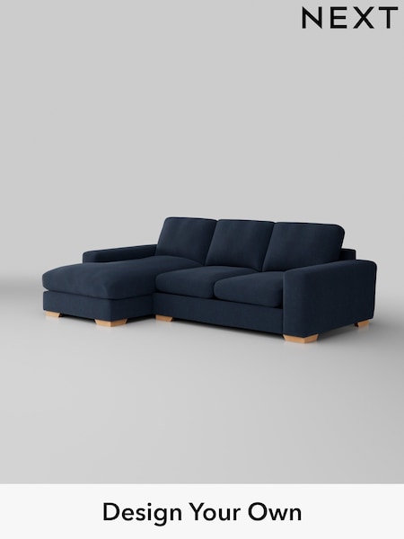 Fine Chenille Easy Clean/Dark Navy Blue Houghton Deep Relaxed Sit (H35259) | £2,125