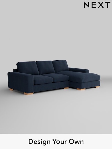 Fine Chenille Easy Clean/Dark Navy Blue Houghton Deep Relaxed Sit (H35259) | £2,125