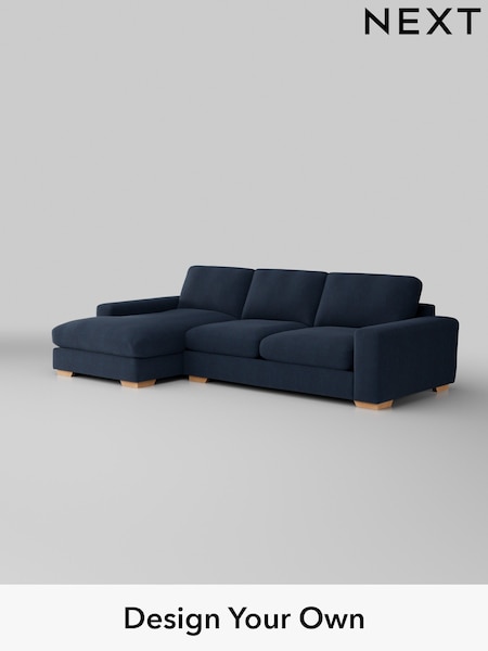 Fine Chenille Easy Clean/Dark Navy Blue Houghton Deep Relaxed Sit (H35259) | £2,325
