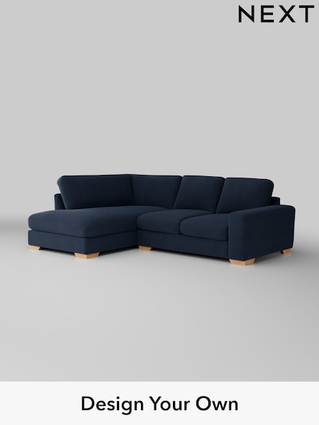 Fine Chenille Easy Clean/Dark Navy Blue Houghton Deep Relaxed Sit (H35259) | £2,150