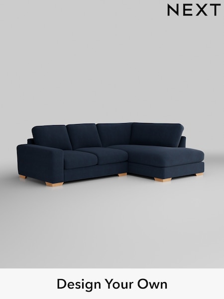 Fine Chenille Easy Clean/Dark Navy Blue Houghton Deep Relaxed Sit (H35259) | £2,150