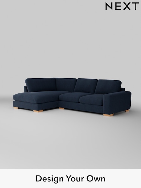 Fine Chenille Easy Clean/Dark Navy Blue Houghton Deep Relaxed Sit (H35259) | £2,250