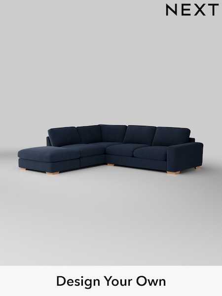 Fine Chenille Easy Clean/Dark Navy Blue Houghton Deep Relaxed Sit (H35259) | £2,625